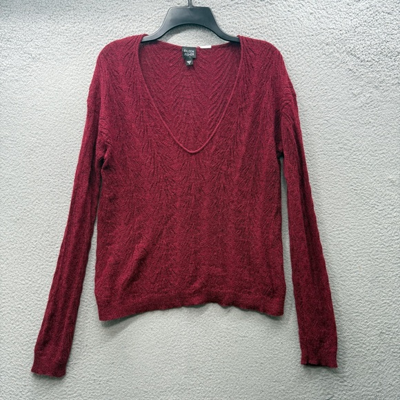 Eileen Fisher Wool Alpaca Silk Knitted Sweater Top Burgundy Red Women’s Size S - Picture 1 of 10